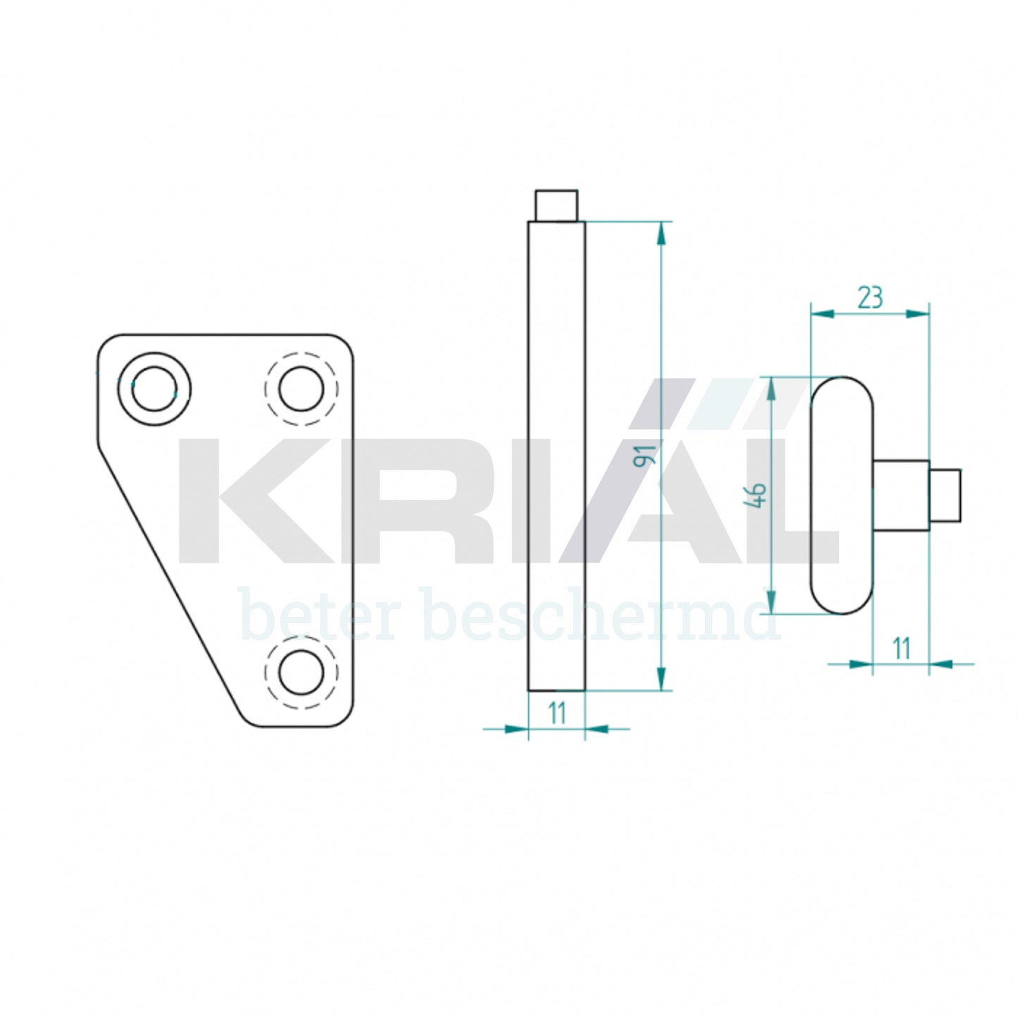 Tandem loopwiel voor bodemconsole, links