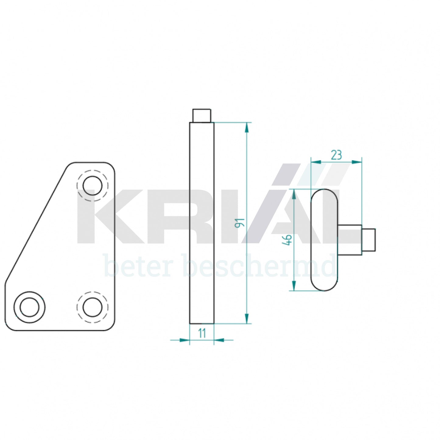 Tandem loopwiel voor bodemconsole, links