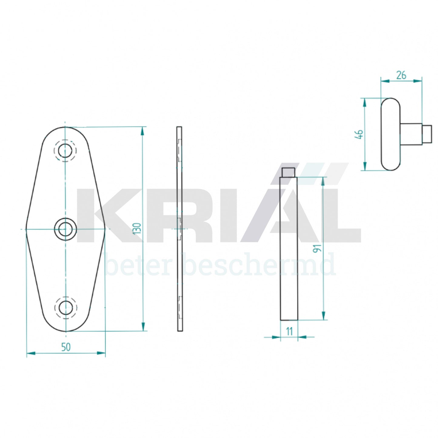 Tandem loopwiel, kort 3594