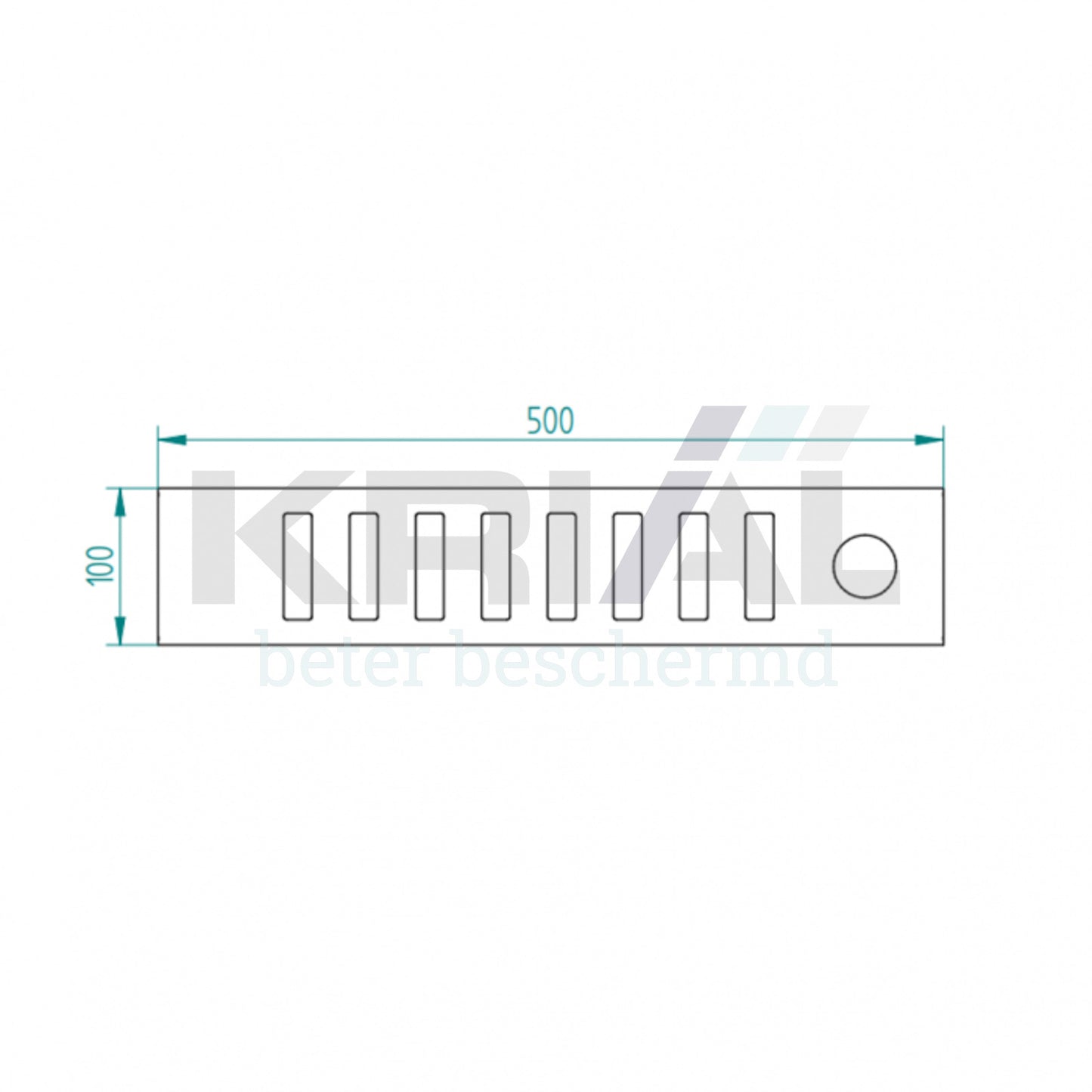 Alu afsluitbaar Ventilatierooster 500x100mm