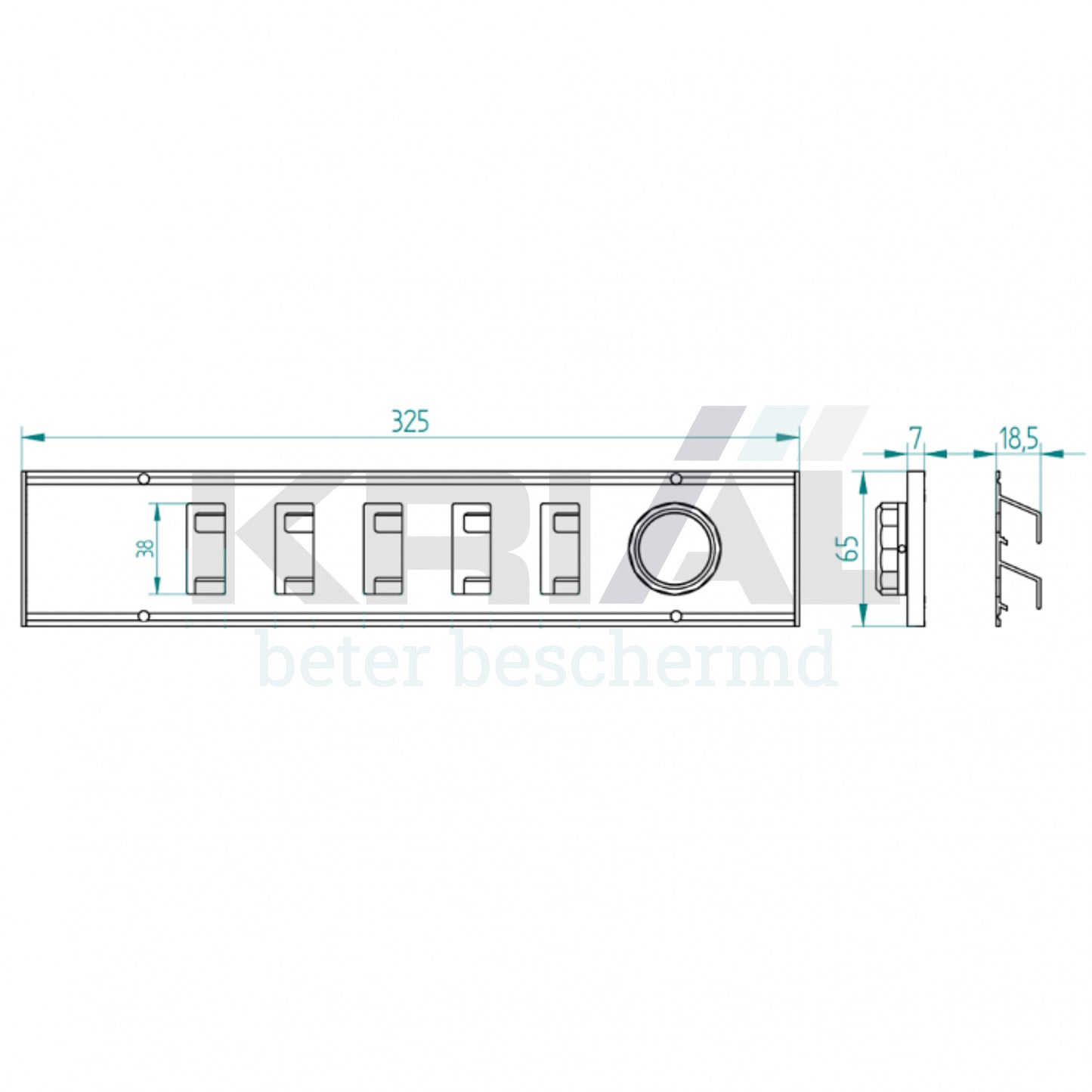 Alu afsluitbaar Ventilatierooster 325x65mm