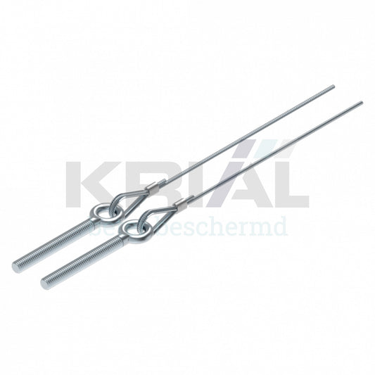 Kabelset 5mm met schroefoog en versterkte lus, 14m