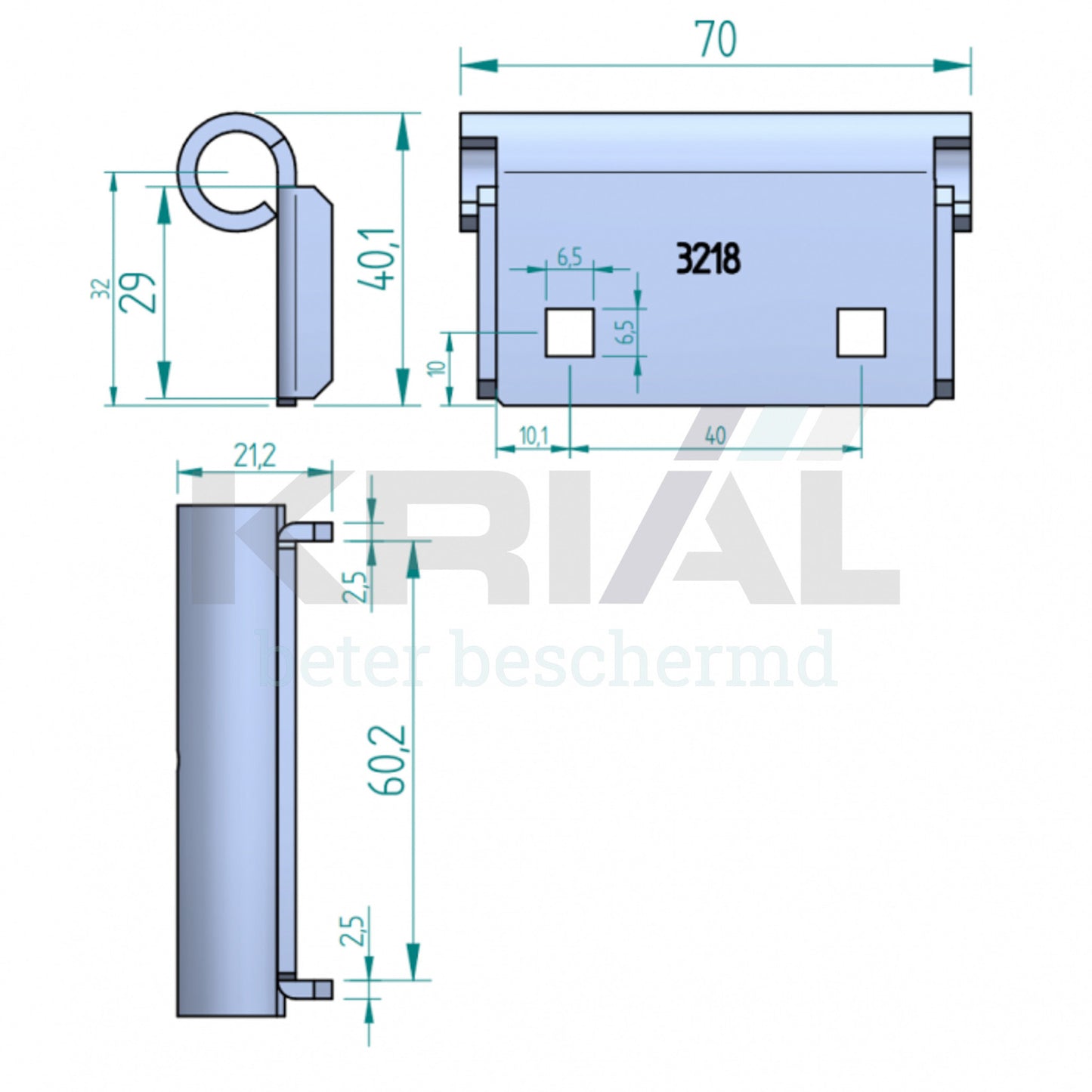 Industriëel zijscharnier 3206 met wielhouder
