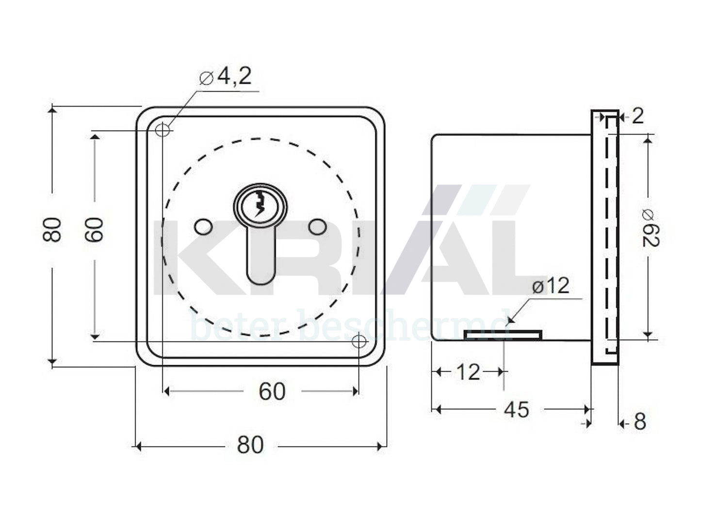 Sleutelschakelaar inbouw