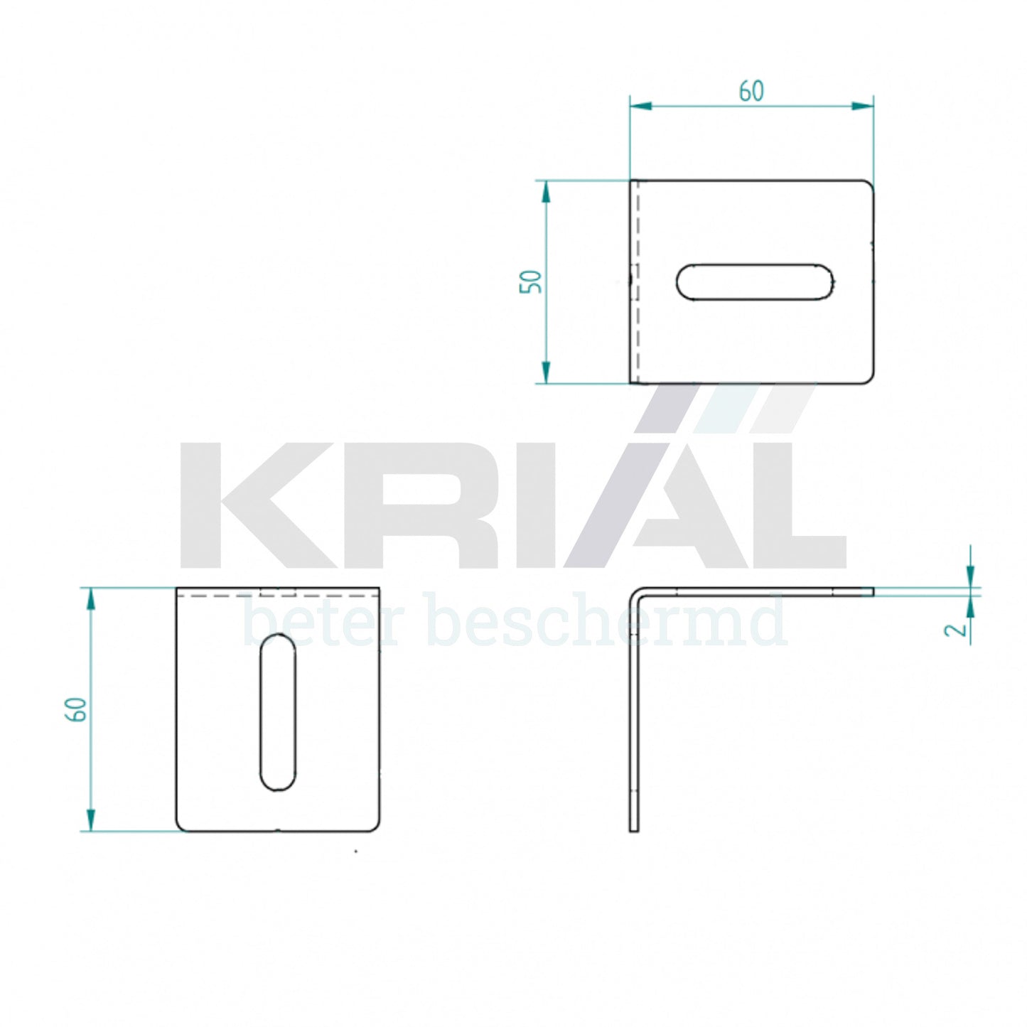 Support d'angle en acier inoxydable art. 4590